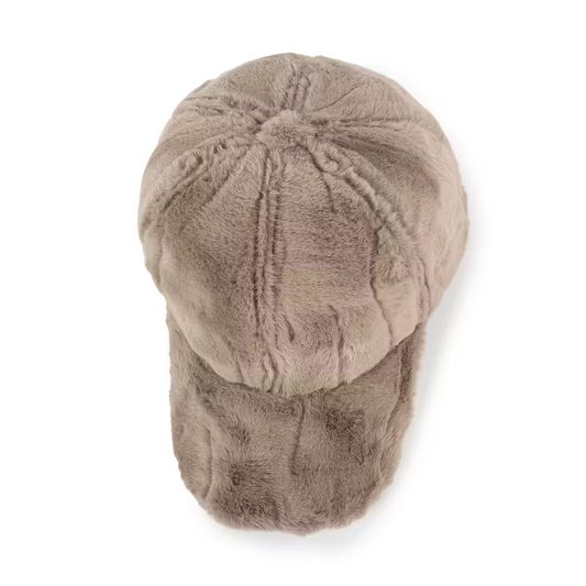 Autumn and Winter Warmth Pure Color Faux Wool Velvet Hat Casual Cap