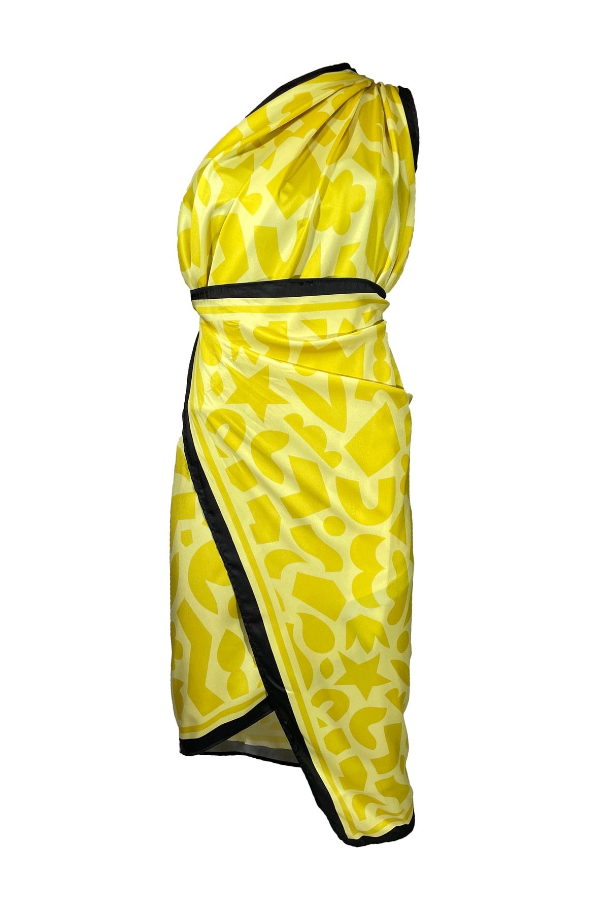 Yellow Patterned Pareo Shiny Fabrc