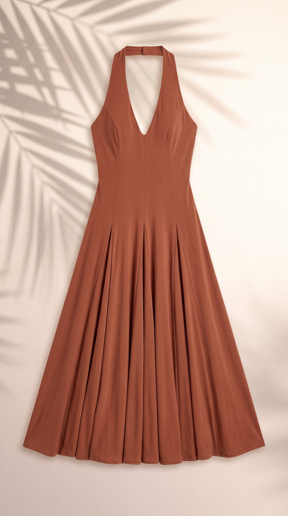 Tile Knit Midi Backless Halter Beach Dress
