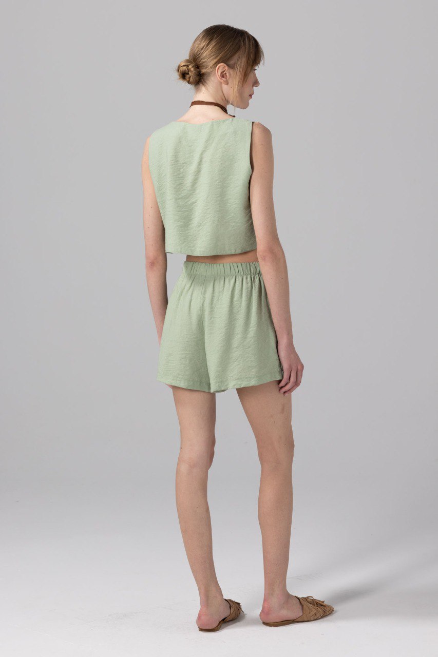 Olive Square Cotton Cut Blouse