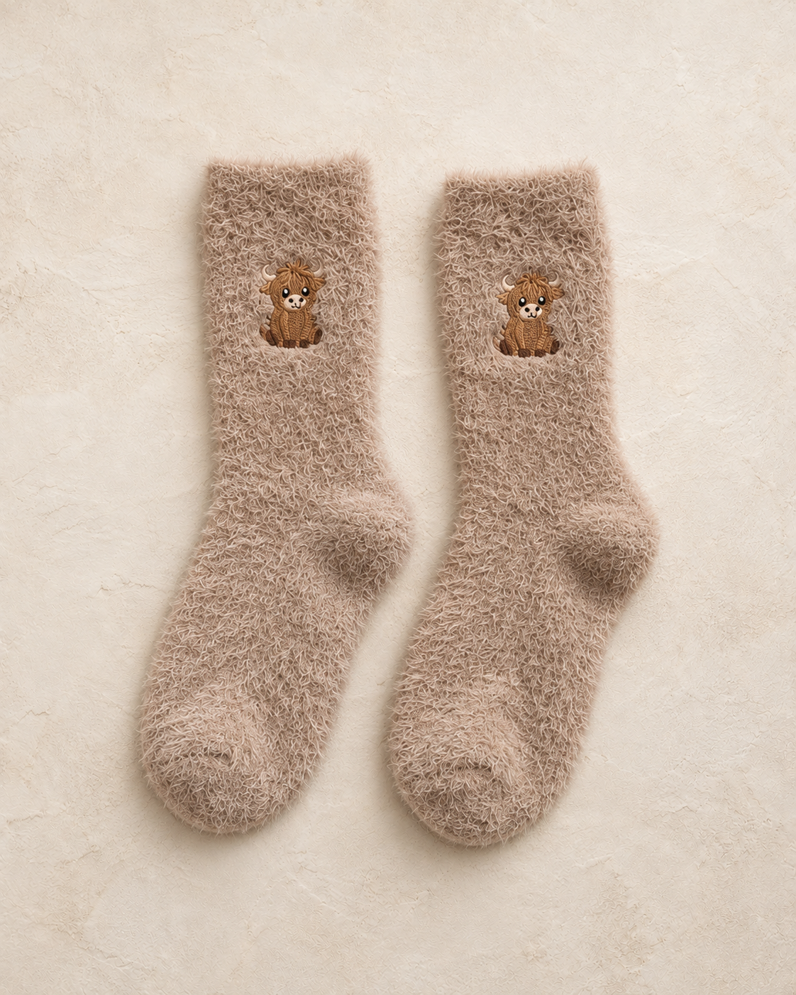 Pairs of Women'S Calf Embroidery Plush Socks Winter Thickened Warm