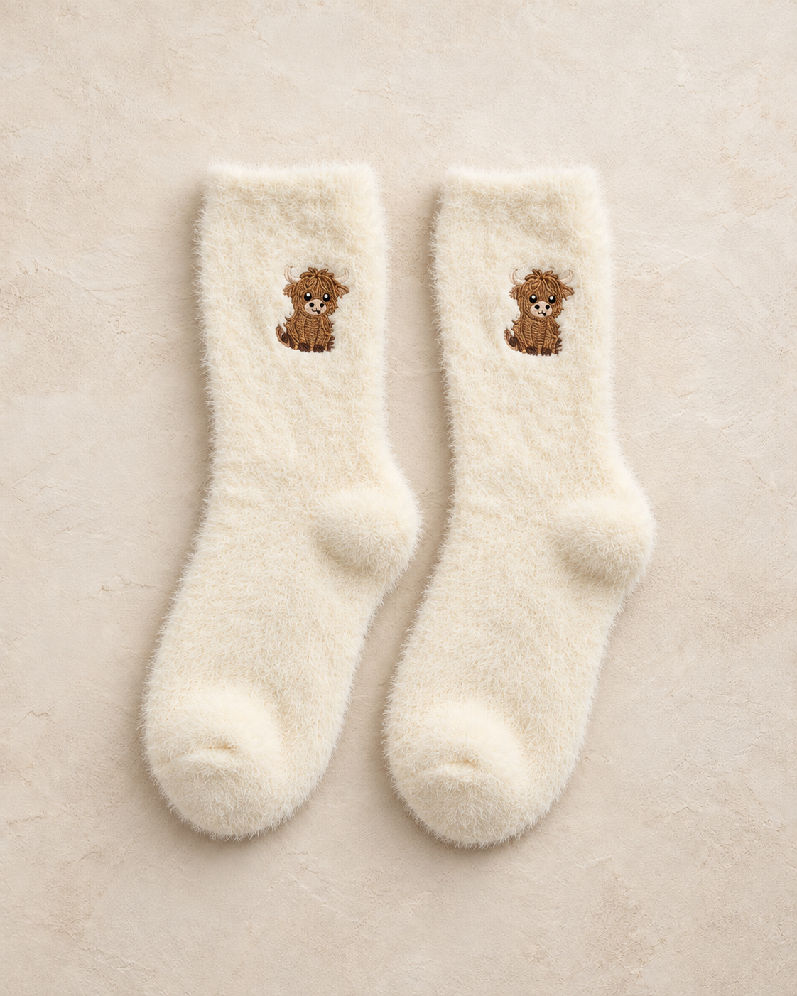 Pairs of Women'S Calf Embroidery Plush Socks Winter Thickened Warm