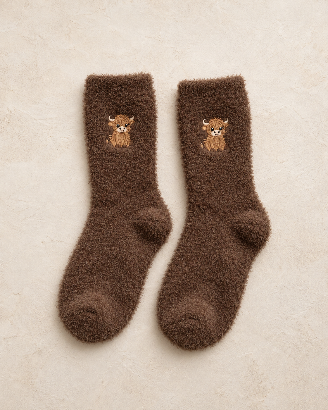 Pairs of Women'S Calf Embroidery Plush Socks Winter Thickened Warm