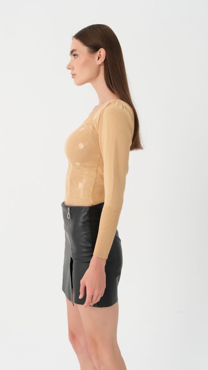 Faux Leather Detailed Short