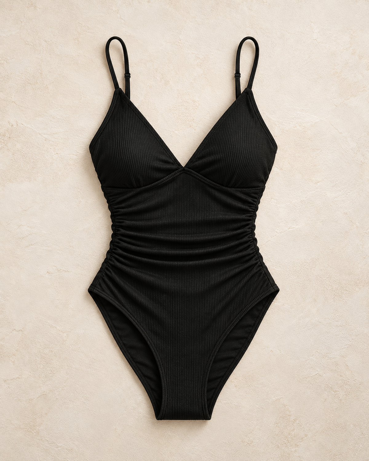 One-Piece Swimsuit Women'S V-Neck Pleated Backless Easy Swimsuit Female