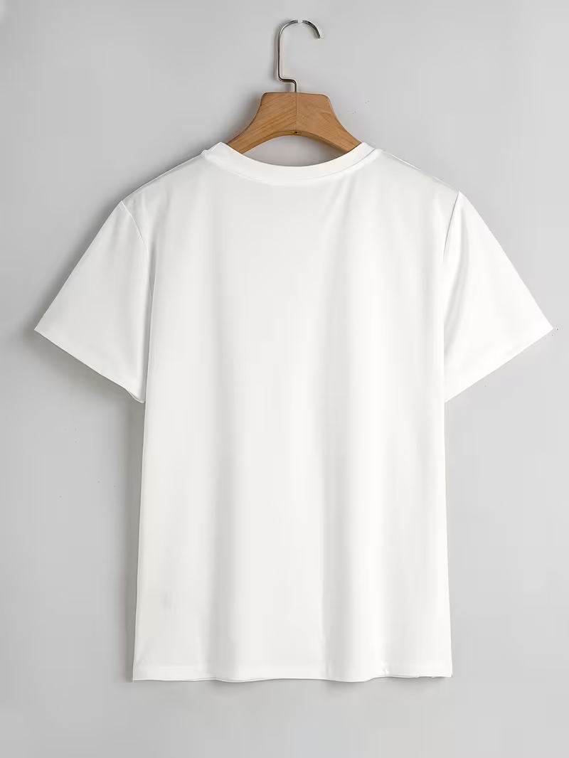 Graphic Print T-shirt, Short Sleeve Crew Neck Casual Top for Summer