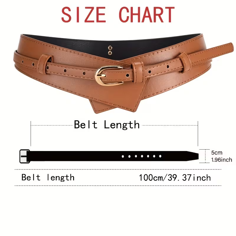 pack of 2 belt Women'S Versatile Faux Leather Belt -