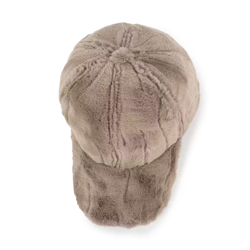 Autumn and Winter Warmth Pure Color Faux Wool Velvet Hat Casual Cap