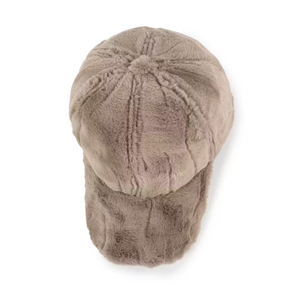 Autumn and Winter Warmth Pure Color Faux Wool Velvet Hat Casual Cap