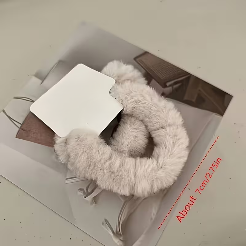 6pcs Set Plush Hair Rings-Soft And Cute, Autumn And Winter Milk Tea Color Women'S Ponytail And Bun