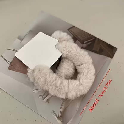 6pcs Set Plush Hair Rings-Soft And Cute, Autumn And Winter Milk Tea Color Women'S Ponytail And Bun