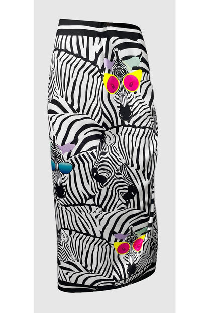Lana - Zebra Pattern Pareo with Glasses See-through Shiny Fabric (95cm*145 cm)
