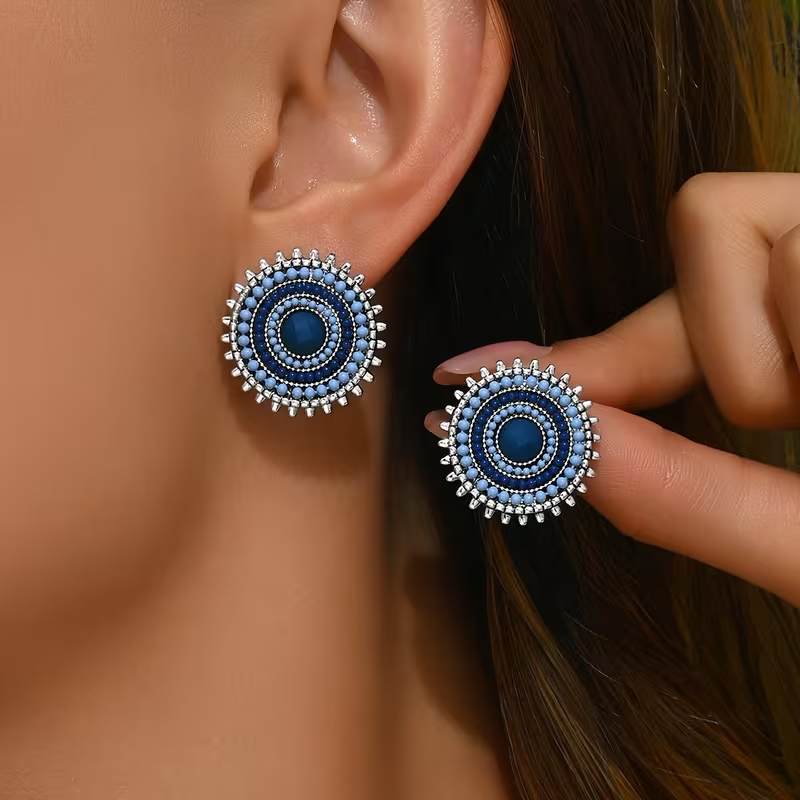 Blue Retro Earrings
