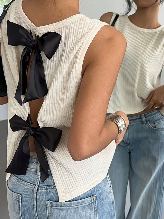 Back Bow detailed Vest Top