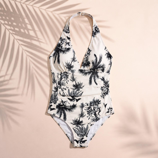 Women's Elegant One-Piece Swimsuit  High Elasticity Adjustable Straps