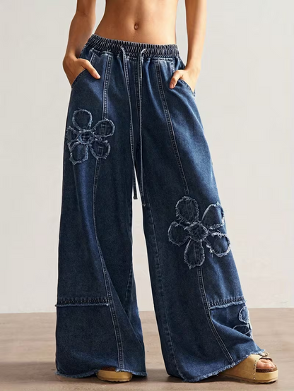 Blue Denim Straight Fit Trousers