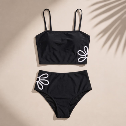 Fashion Floral Tankini Split Swimsuit