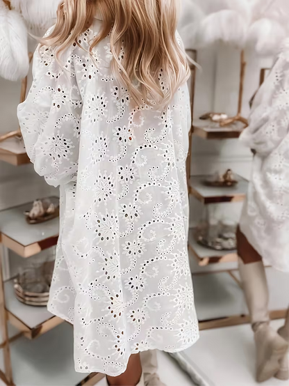 White Shirt See-through Dress