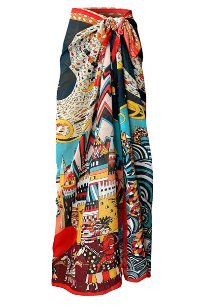 Curve Chiffon Pareo Dragon & Navy