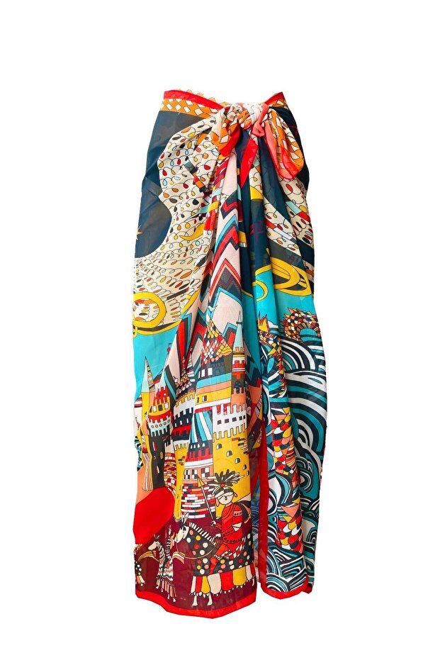 Curve Chiffon Pareo Dragon & Navy