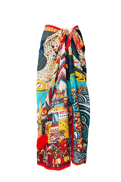 Curve Chiffon Pareo Dragon & Navy