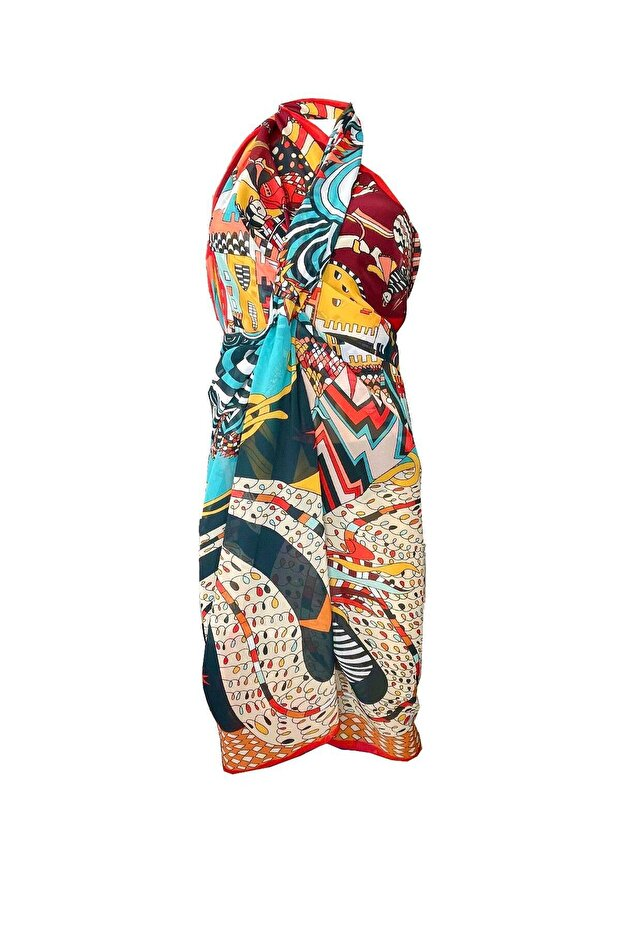 Curve Chiffon Pareo Dragon & Navy