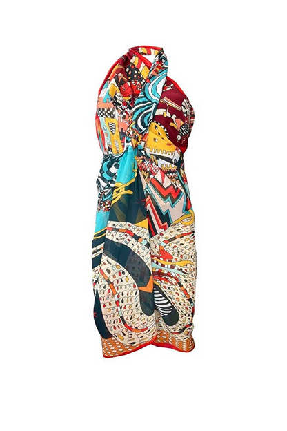 Curve Chiffon Pareo Dragon & Navy