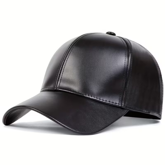 Women's PU Leather Baseball Cap, Outdoor Adjustable Casual Hat