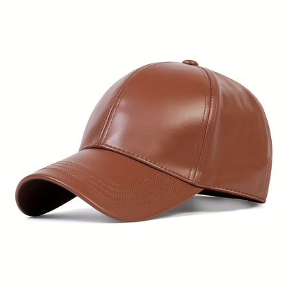 Women's PU Leather Baseball Cap, Outdoor Adjustable Casual Hat
