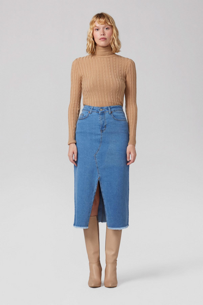 Denim Cut-Out Blue Skirt