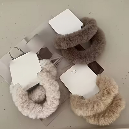 6pcs Set Plush Hair Rings-Soft And Cute, Autumn And Winter Milk Tea Color Women'S Ponytail And Bun