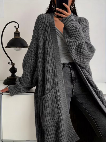 New Autumn And Winter Casual Women'S Long Sleeve Cardigan with Pockets