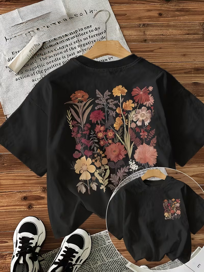 Graphic Print T-shirt, Short Sleeve Crew Neck Casual Top for Summer Women's Clothing