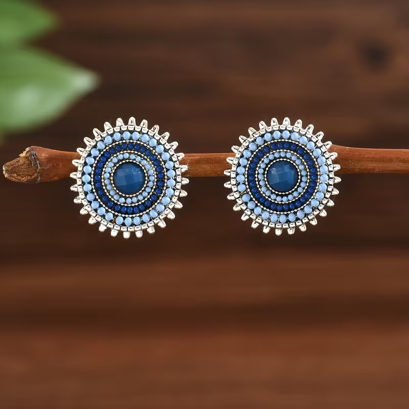 Blue Retro Earrings