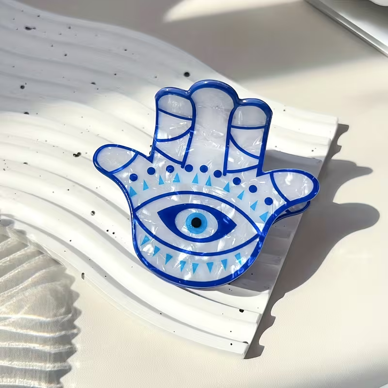 Blue Evil Eye Hair Claw Clip