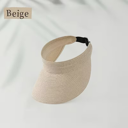 Beige Wide-Brim Sun Adjustable Hat