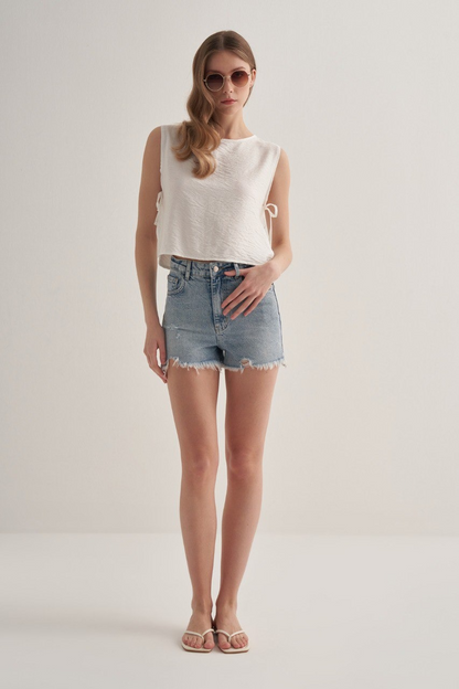 White Cut Top