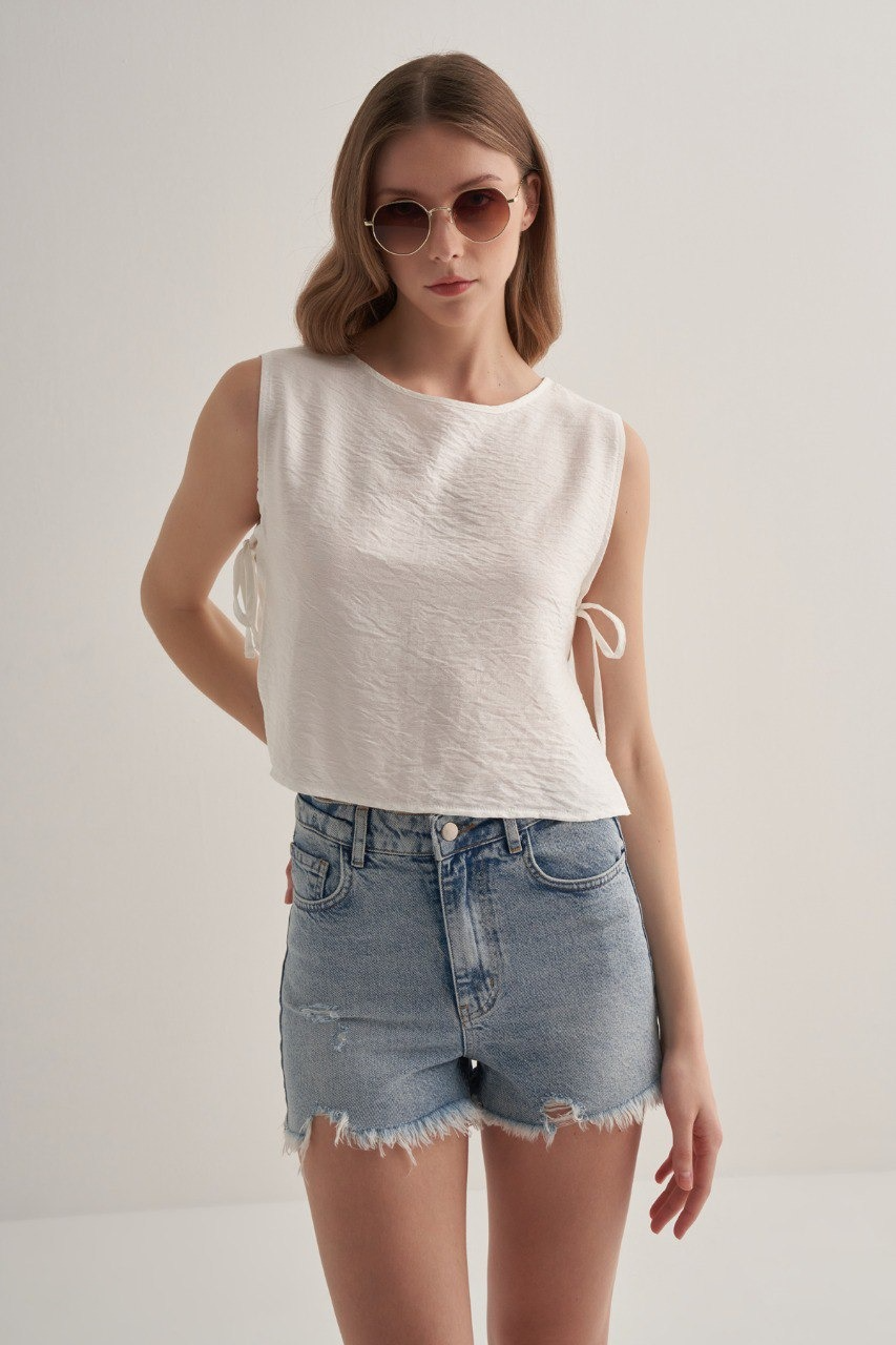 White Cut Top