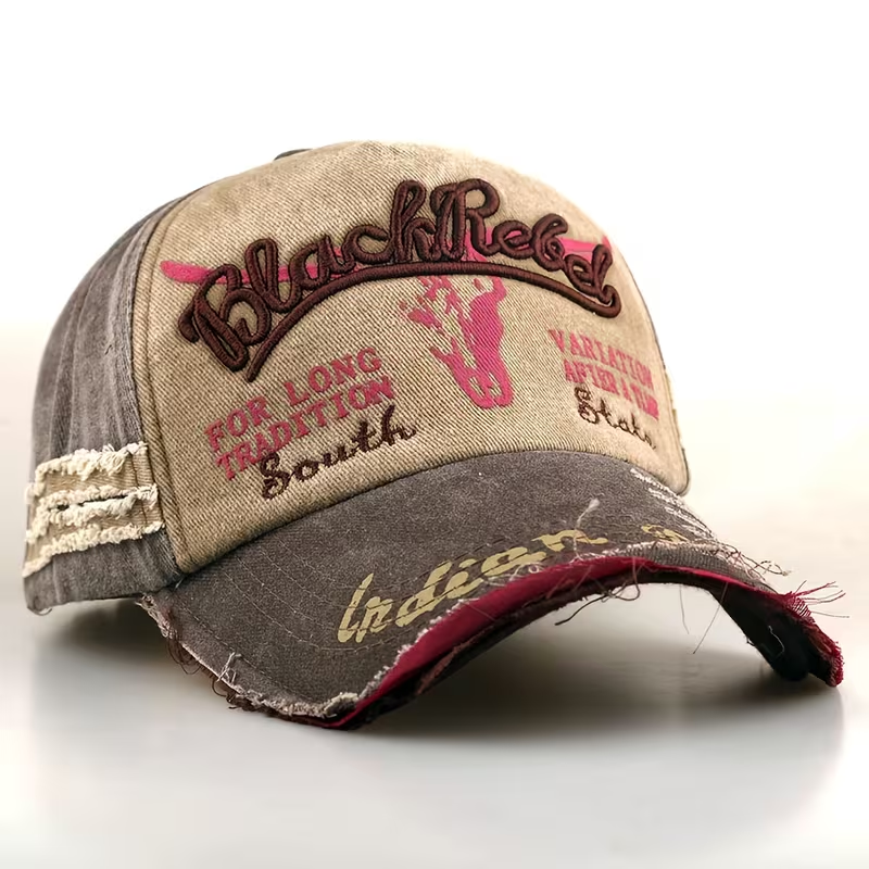 New Distressed Embroidered Baseball Cap "AFIFR A TLMF" Design Unisex  Sports Duckbill Cap, Essential Accessory