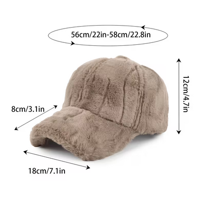 Autumn and Winter Warmth Pure Color Faux Wool Velvet Hat Casual Cap