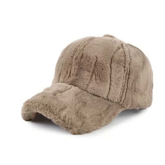 Autumn and Winter Warmth Pure Color Faux Wool Velvet Hat Casual Cap