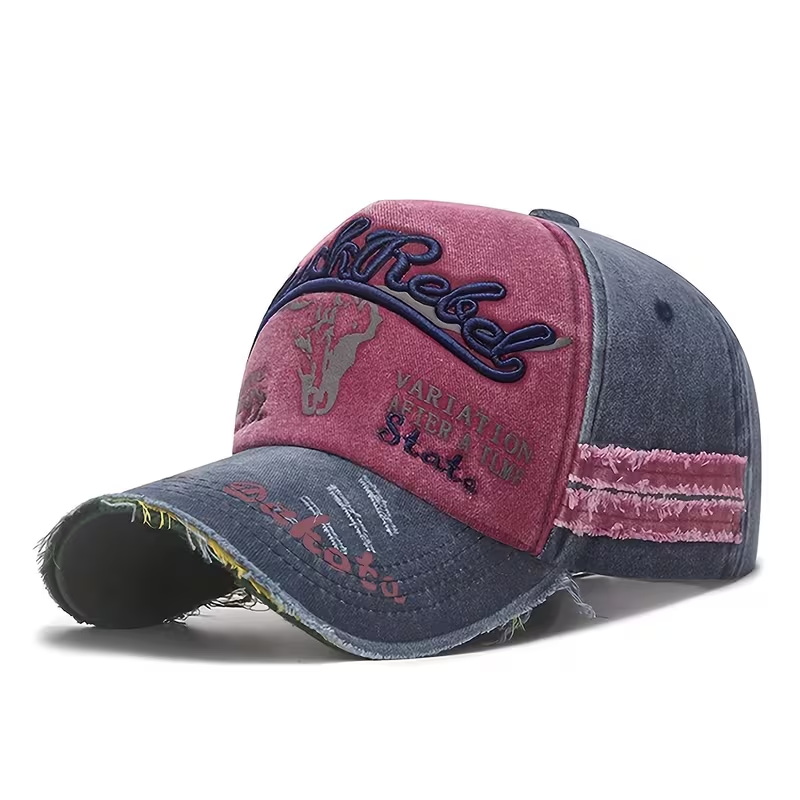 New Distressed Embroidered Baseball Cap "AFIFR A TLMF" Design Unisex  Sports Duckbill Cap, Essential Accessory