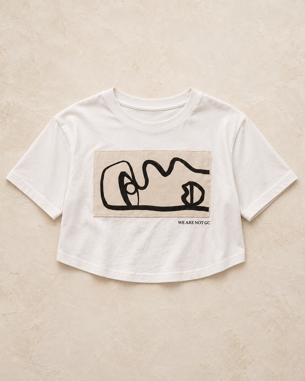 Cropped Off-White Printed T-Shirt