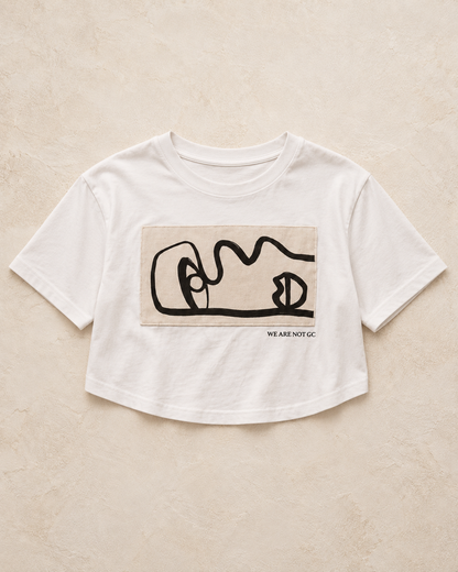 Cropped Off-White Printed T-Shirt