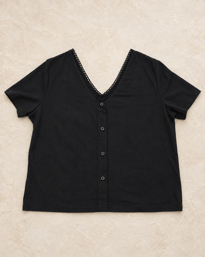 Classic black top for women