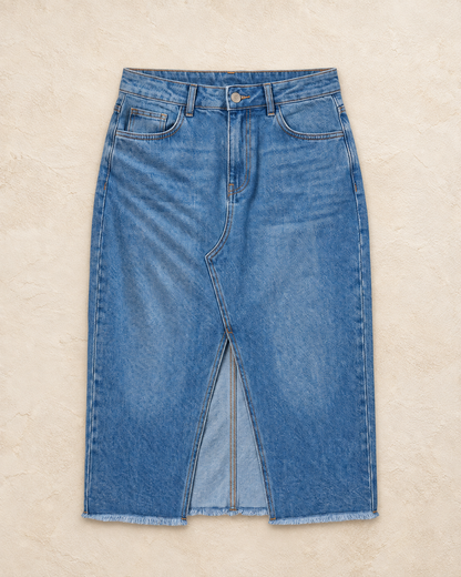 Denim Cut-Out Blue Skirt