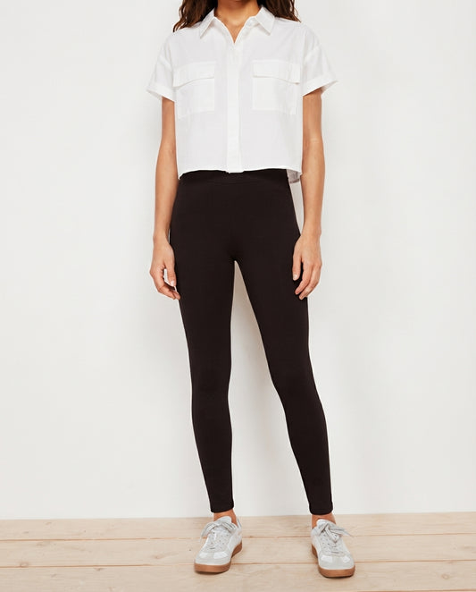 Brown Shaping High-Waisted Knitted Leggings with Elastic Waistband