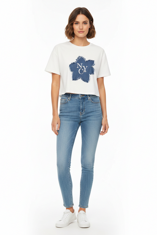 Embroidery Detailed T-shirt Ecru