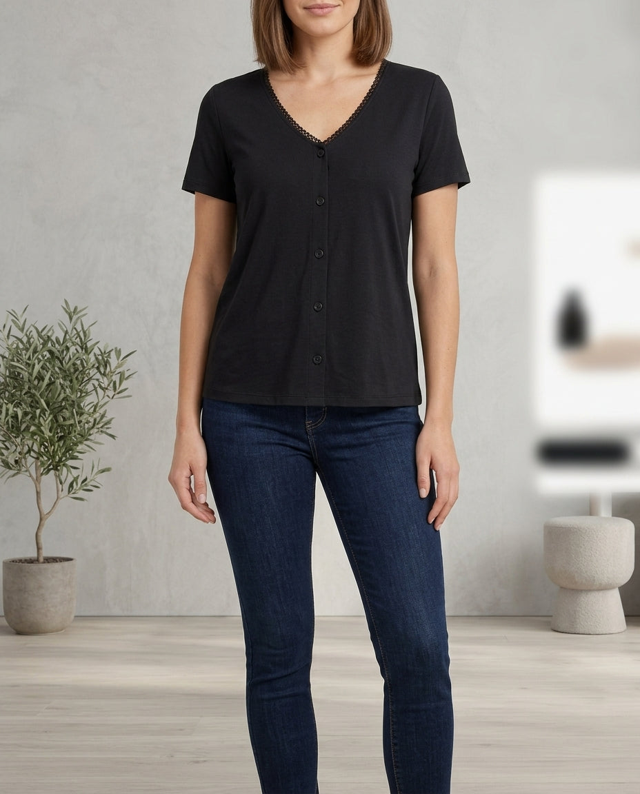 Classic black top for women