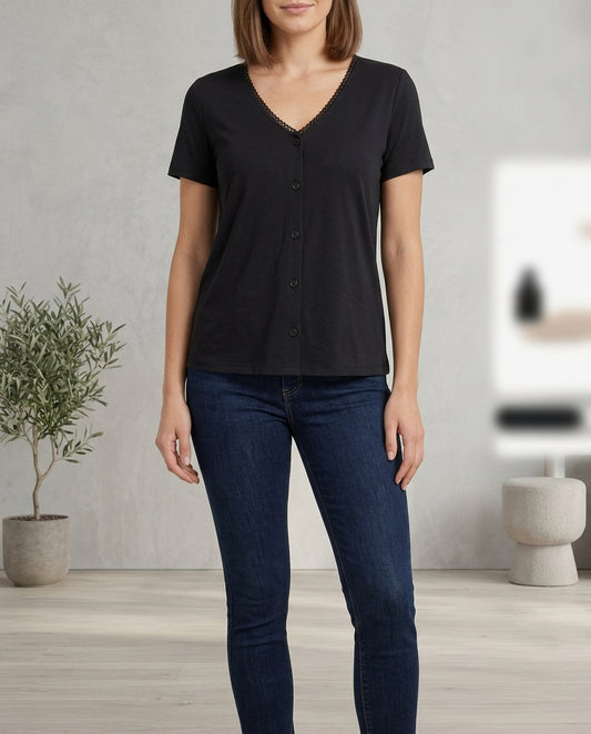 Classic black top for women